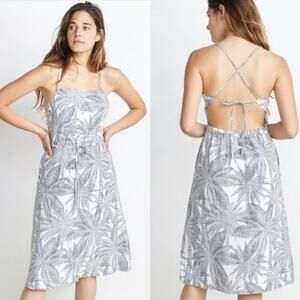 MARINE LAYER Linen Blend Lily Dress Womens Medium Tropical Resort Beach Vacation